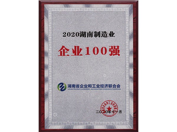 2020湖南(nán)制造業企業100強